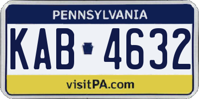 PA license plate KAB4632