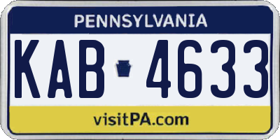 PA license plate KAB4633