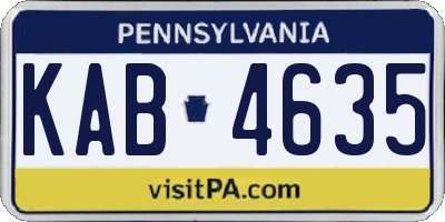 PA license plate KAB4635