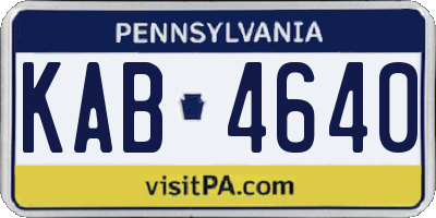 PA license plate KAB4640