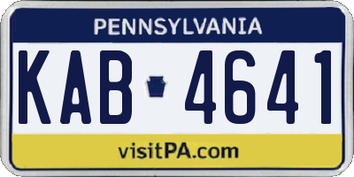 PA license plate KAB4641