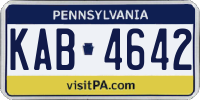 PA license plate KAB4642