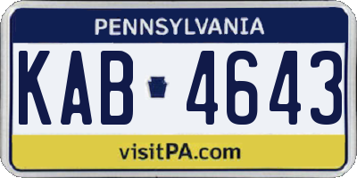 PA license plate KAB4643