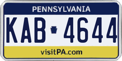 PA license plate KAB4644