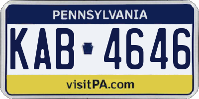 PA license plate KAB4646