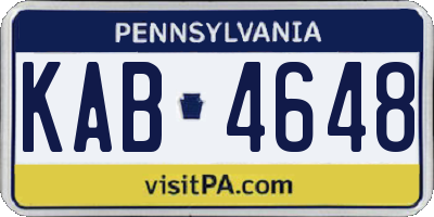 PA license plate KAB4648