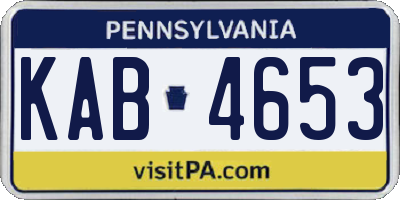 PA license plate KAB4653