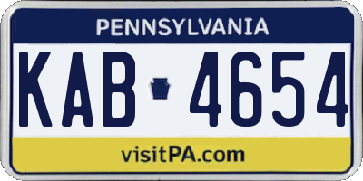 PA license plate KAB4654