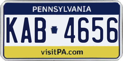PA license plate KAB4656
