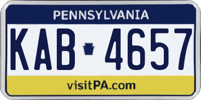 PA license plate KAB4657