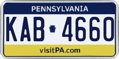 PA license plate KAB4660