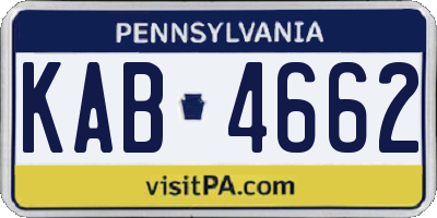 PA license plate KAB4662