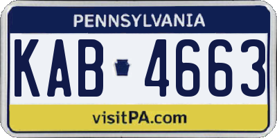 PA license plate KAB4663