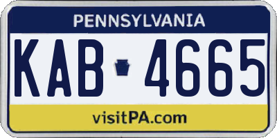 PA license plate KAB4665