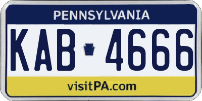 PA license plate KAB4666