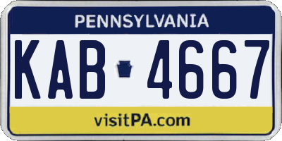 PA license plate KAB4667