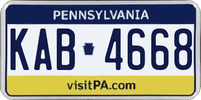 PA license plate KAB4668