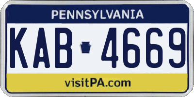 PA license plate KAB4669