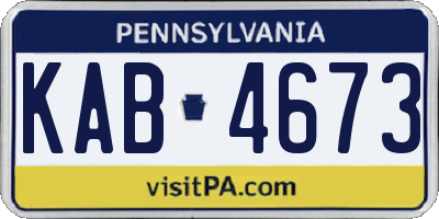 PA license plate KAB4673
