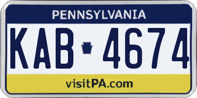PA license plate KAB4674