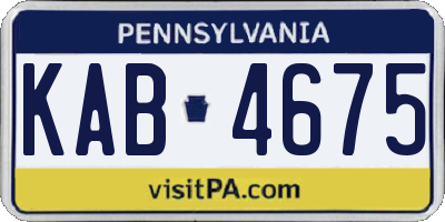 PA license plate KAB4675