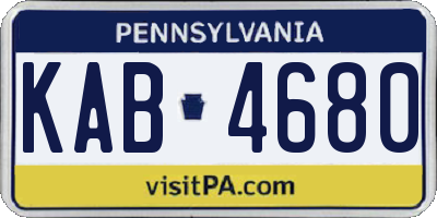 PA license plate KAB4680