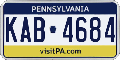 PA license plate KAB4684