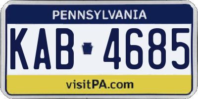 PA license plate KAB4685