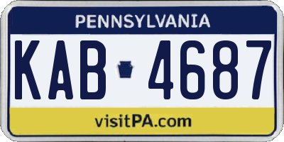 PA license plate KAB4687