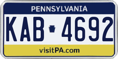 PA license plate KAB4692