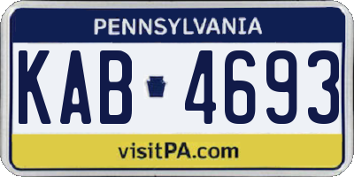 PA license plate KAB4693