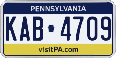 PA license plate KAB4709