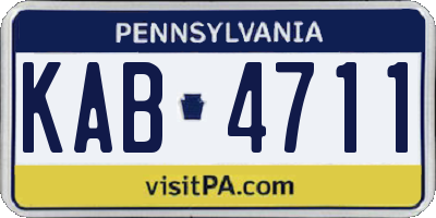 PA license plate KAB4711