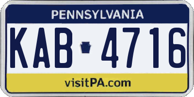 PA license plate KAB4716