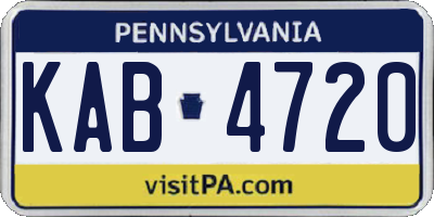 PA license plate KAB4720