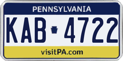 PA license plate KAB4722