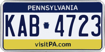 PA license plate KAB4723