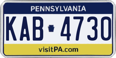 PA license plate KAB4730