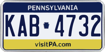 PA license plate KAB4732