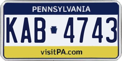 PA license plate KAB4743