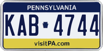 PA license plate KAB4744