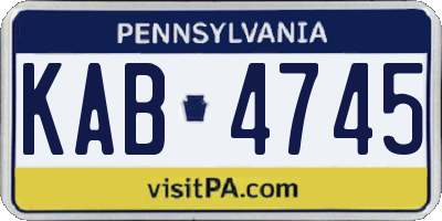 PA license plate KAB4745