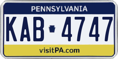 PA license plate KAB4747