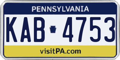 PA license plate KAB4753