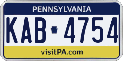 PA license plate KAB4754