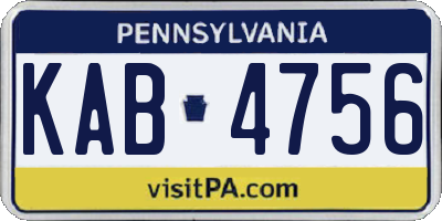 PA license plate KAB4756
