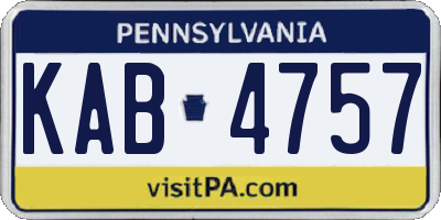 PA license plate KAB4757
