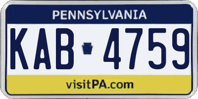 PA license plate KAB4759
