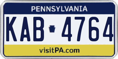 PA license plate KAB4764