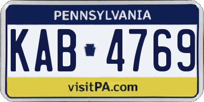PA license plate KAB4769